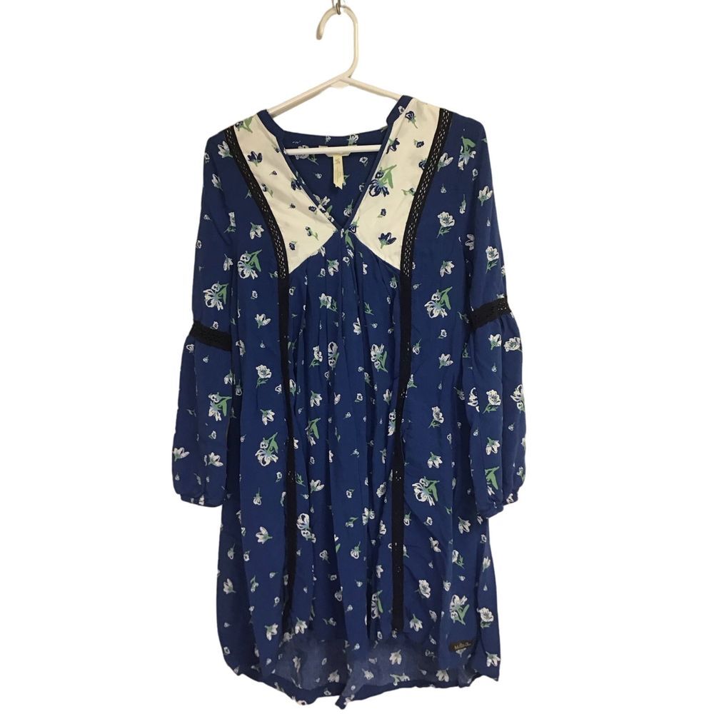 Matilda Jane Blue Floral Print Boho Dress Women's Size XS